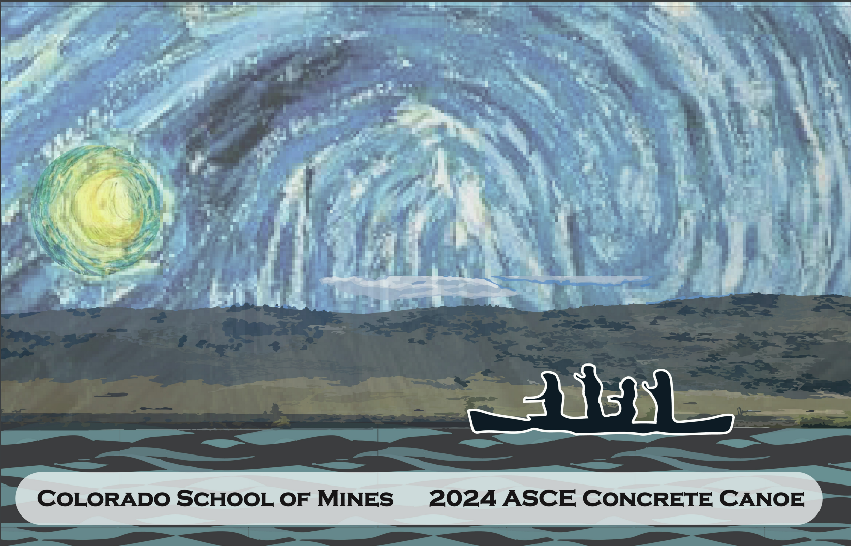 Starry night logo, ASCE concrete canoe 2024