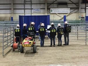 Blue Team prepares to begin a competition problem