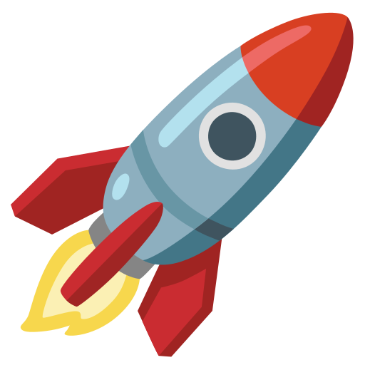 An image of a clip art cartoony rocket.